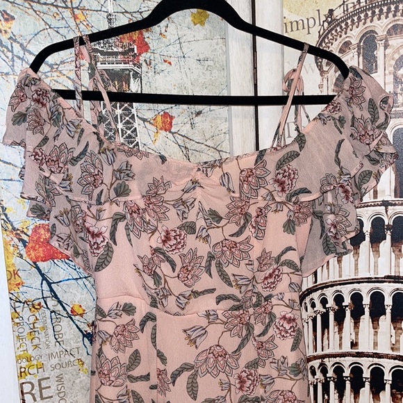 For Love & Lemons Aurora Cold-Shoulder Dress in Pink Floral - Picture 8 of 12